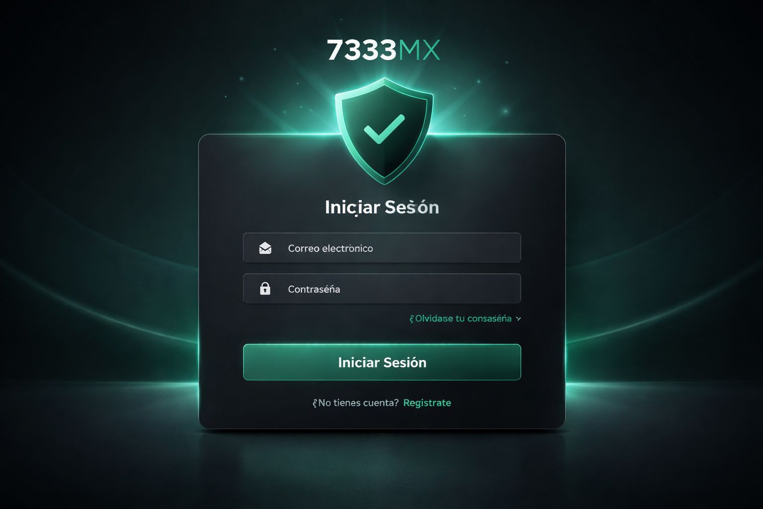 Pantalla de inicio de sesión de cuenta 7333MX para jugadores en México