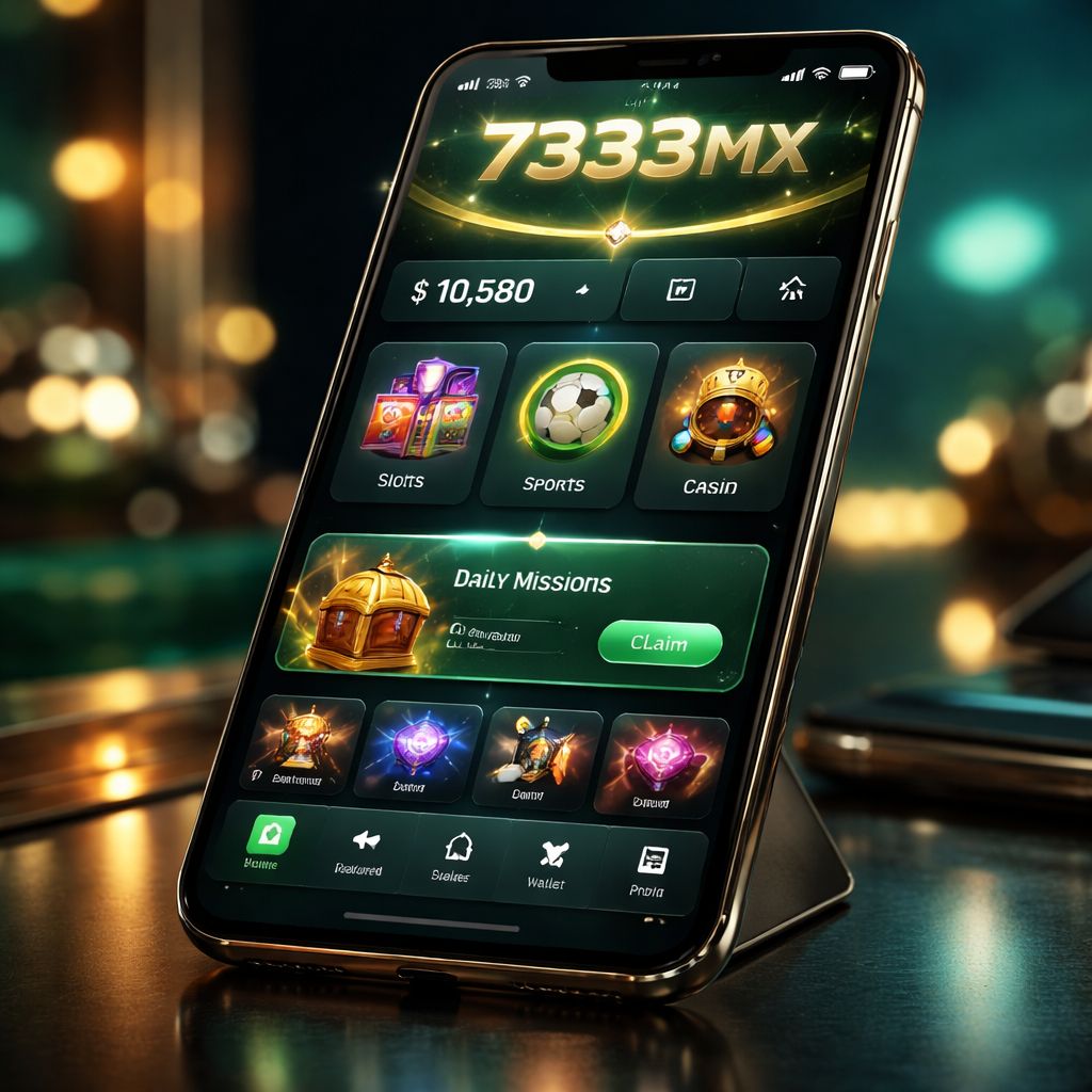 App de casino móvil 7333MX en un smartphone moderno